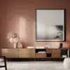 Aparador de televisión Aura de Treku en madera color tobacco y lacado indian, con patas metálicas de 16cm