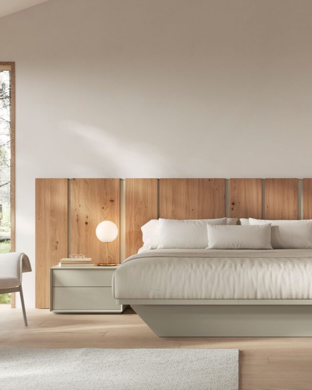 Cabezal Fit de Vive Muebles en dormitorio contemporáneo, con diseño minimalista y acabados personalizables.