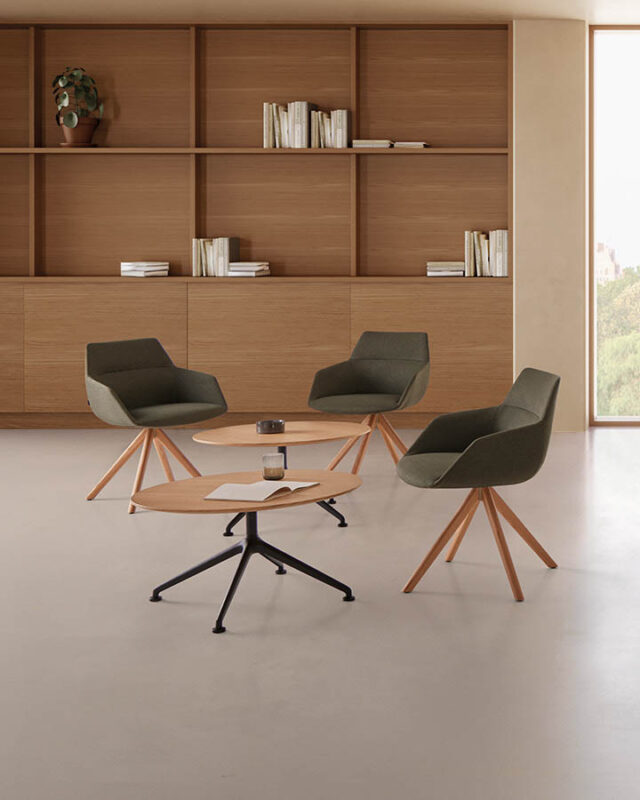 Asientos DUNAS XS de Inclass con diseño elegante y bases personalizables.