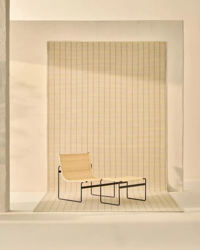 Alfombra Kilt de Rols con patrón de cuadros contemporáneo.